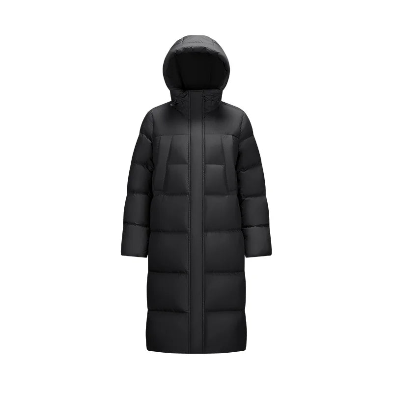 Doudoune longue imperméable pour femme — hiver 2025, manteau ample à capuche (v2)