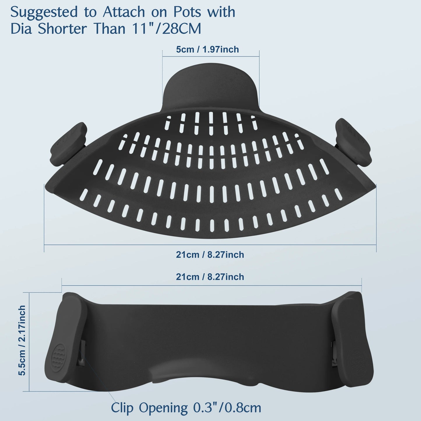1pc Adjustable Clip-on Silicone Pot Strainer, Silicone Strainer for Pots, Pans and Bowls, Kitchen Pot Colander