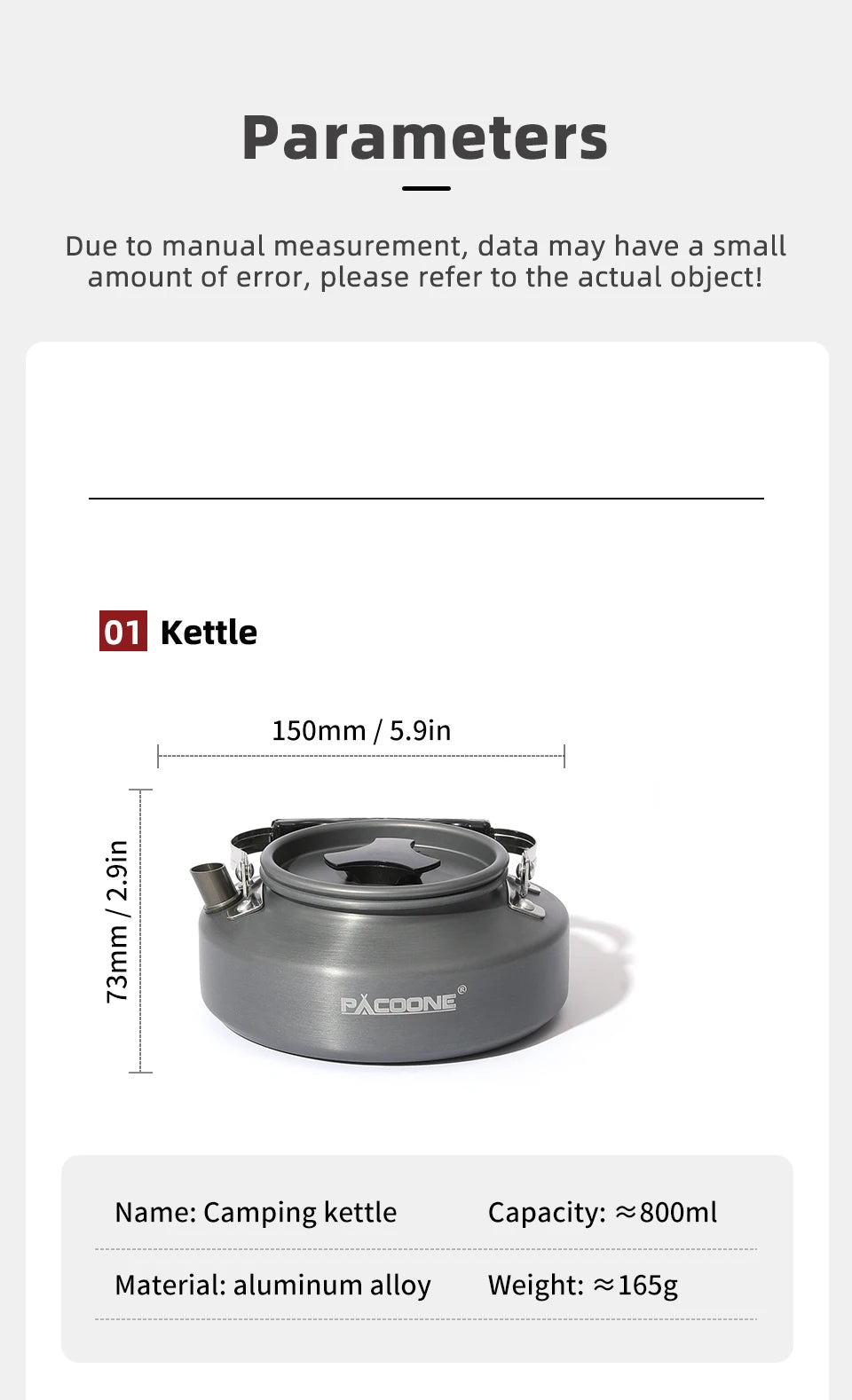 PACOONE – ensemble d'ustensiles de cuisine de Camping, Kit d'ustensiles de cuisine portables, Pot d'extérieur, bouilloire à eau, ensemble de casseroles, vaisselle, équipement de pique-nique de randonnée
