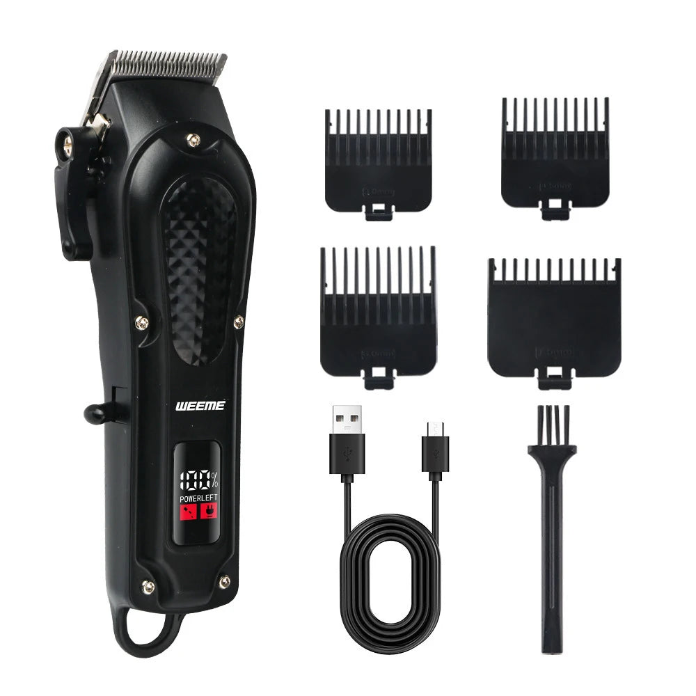 Tondeuse à cheveux électrique vintage pour homme — tondeuse barbe rechargeable, kit nez, cadeau