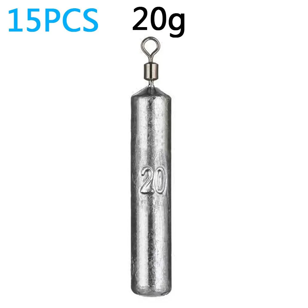 Le poids de pêche 15pcs/lot plombs 7 moules 3.5g 5g 10g tube 20g 14g 子弹铅 pendentif en métal verticale pince outil Sast Pesca kit de pêche en mer
