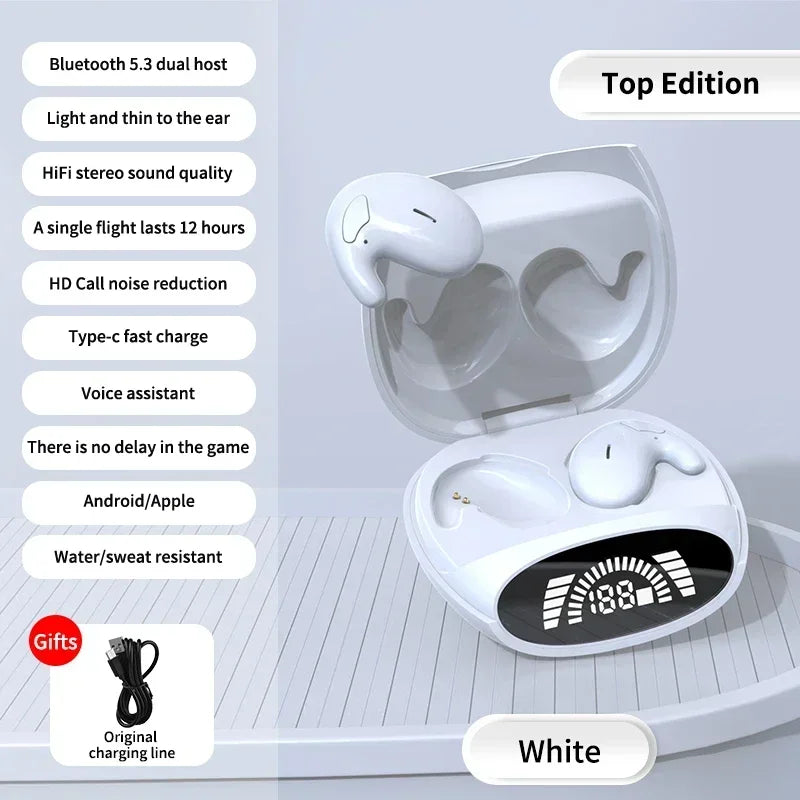 Bluetooth 538 TWS Earbuds, Wireless Sports Earphones, Painless, Noise-Cancelling, with Digital Display, High-Quality