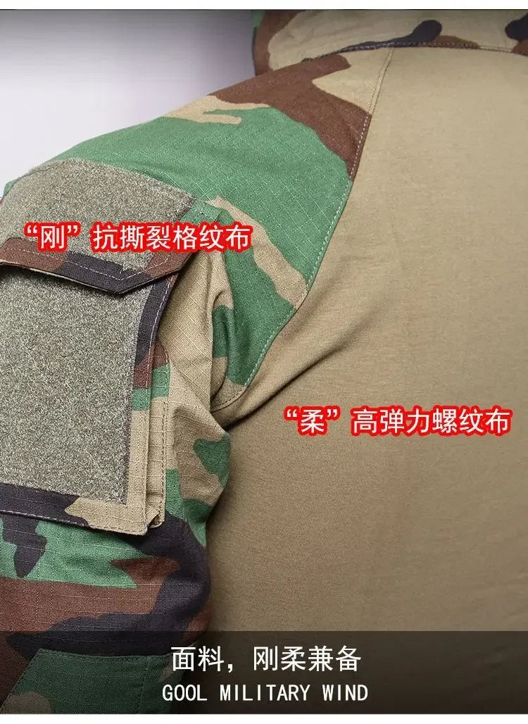 Tenues de sport tactiques d'extérieur, uniformes d'entraînement, ensembles de chasse camouflage, chemises et pantalons de randonnée pour hommes