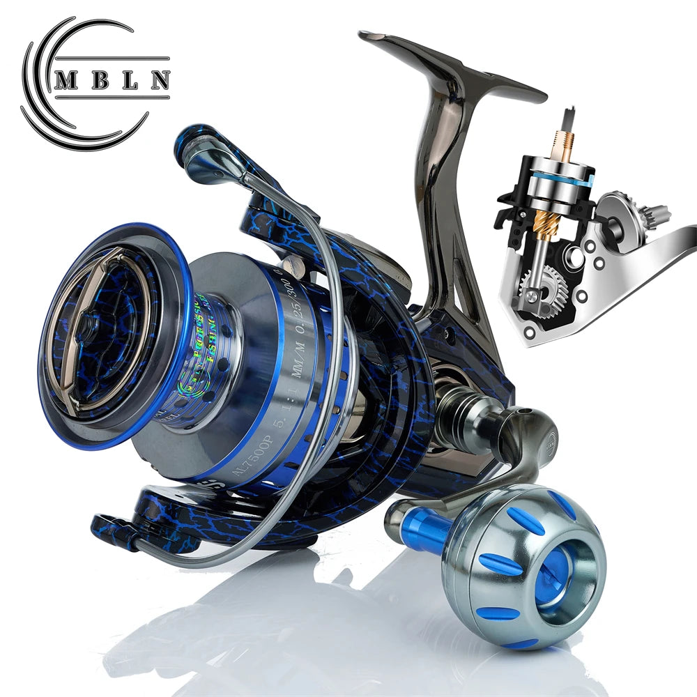 Moulinet de pêche spinning 90% métal — engrenage alliage, roulement à billes 5+1, eau salée et douce