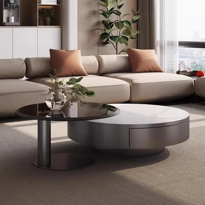 Table basse ronde moderne pour salon — mignonne, décor nordique, meubles