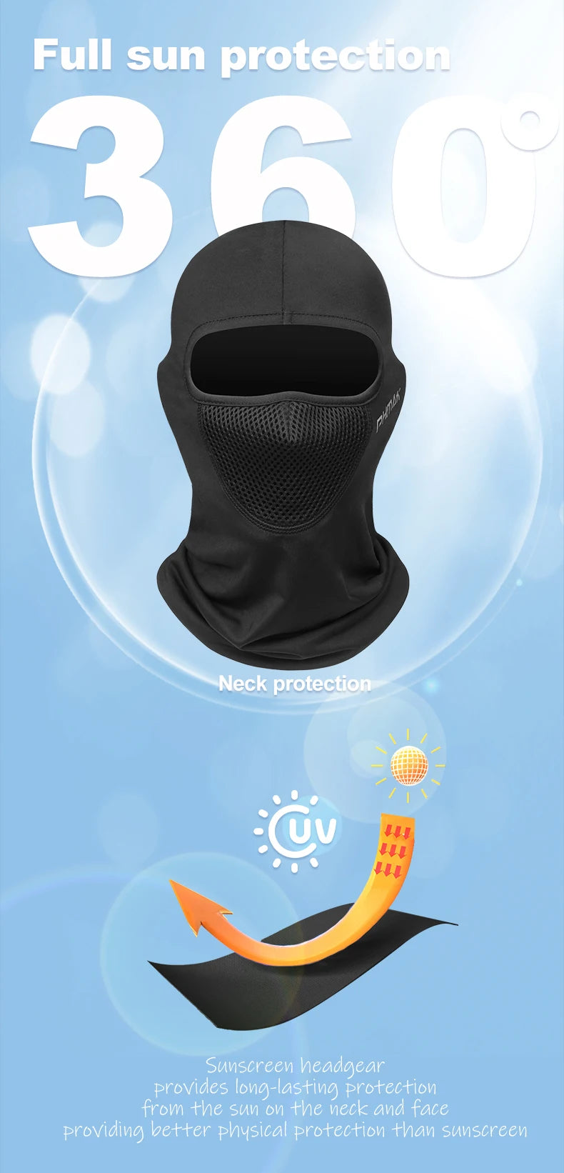 PHMAX Mascarilla de montar para motocicleta, protección contra el viento y el calor, transpirable, máscara facial completa, pasamontañas, sombrero, bufanda, gorra, moto, motociclista, gorra de viento