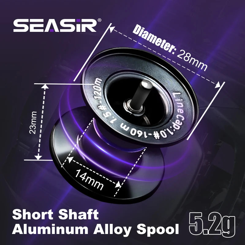 Seasir ZERO-VX 133g BFS Baitcasting moulinet de pêche ultraléger 7.6:1 rapport de vitesse 6 + 1BB traînée maximale 4kg bobine de pêche en eau salée douce