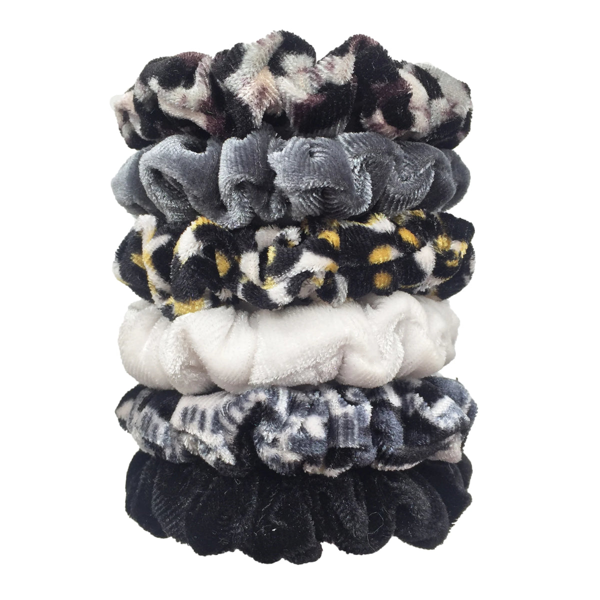 Chouchous en velours pour femmes motif léopard — élastique, bandeau cheveux, queue de cheval, 24/50/6 pièces