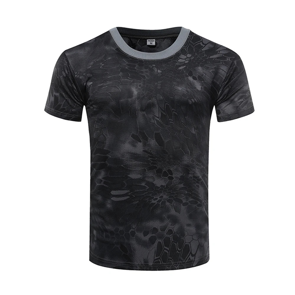 CamSolomon-T-shirt à manches courtes et col rond 3D pour hommes, vêtements de plein air, t-shirts de sport décontractés, mode de rue, été
