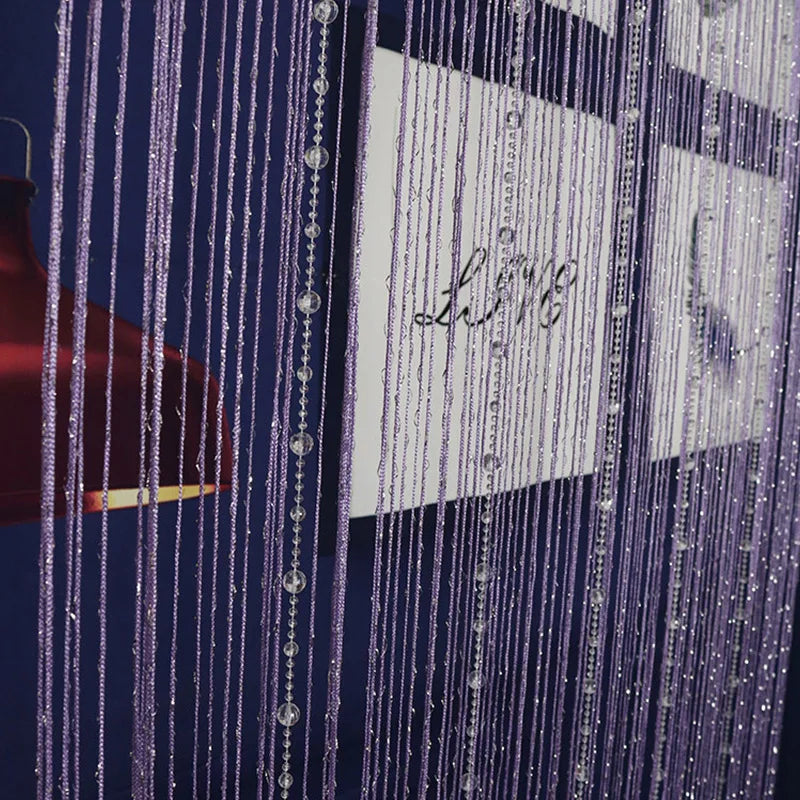 Cortina de cuentas de cristal, 100cm x 200cm, para salón, puerta, pared, ventana, biombo, borla
