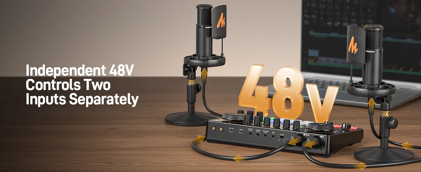 Interface Audio Double XLR — Podcast, Streaming & Gaming Professionnel