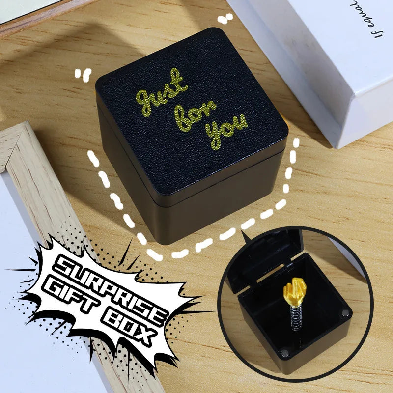 Interesante regalo de broma de Navidad, dedo corazón en la caja, divertidos regalos creativos, decoración de oficina, hogar