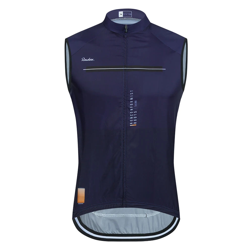 Raudax – Chaleco de ciclismo sin mangas para hombre, de malla, camiseta interior, cortavientos, ropa de ciclismo, chaleco de moto