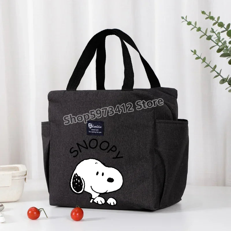 Bolsa isotérmica portátil para el almuerzo y bebidas de Snoopy, bolsa isotérmica para alimentos, caja térmica, bolsa de picnic, bolsas de transporte, bonito regalo para niños