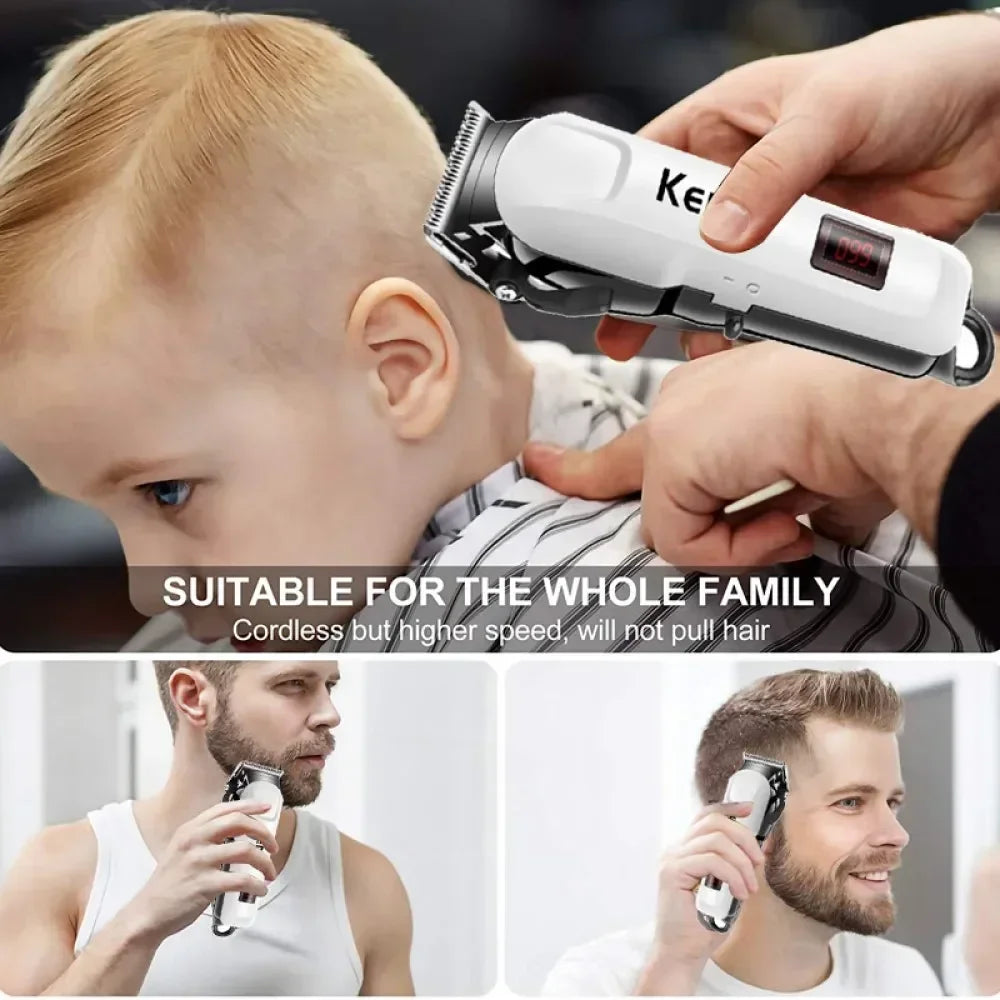 Tondeuse à cheveux sans fil rechargeable — tondeuse barbe électrique puissante, hommes