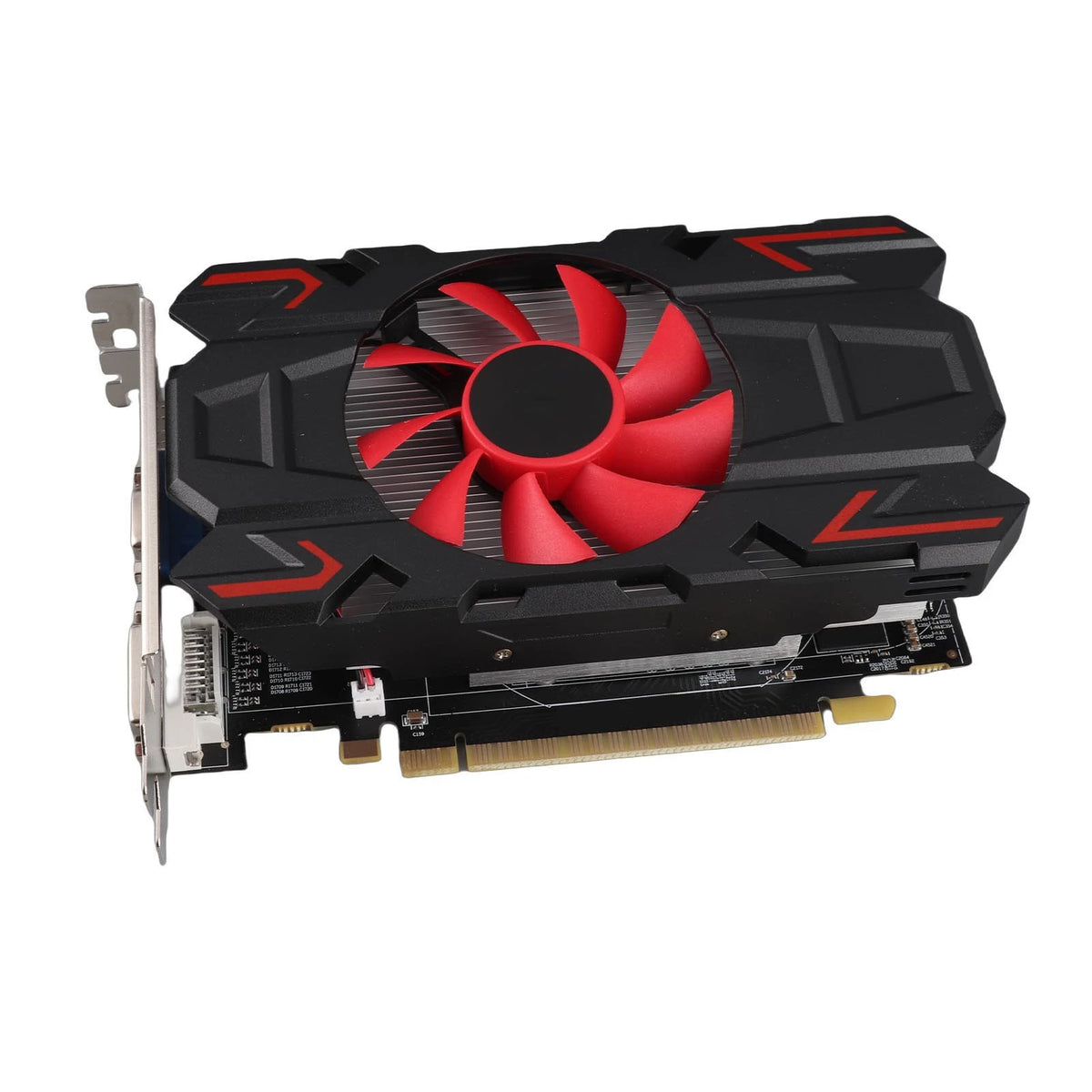 Carte graphique HD7670 4 Go DDR5 128 bits avec ventilateur de refroidissement, prise en charge 2560x1600, interface multimédia HD, carte graphique de jeu DVI VGA