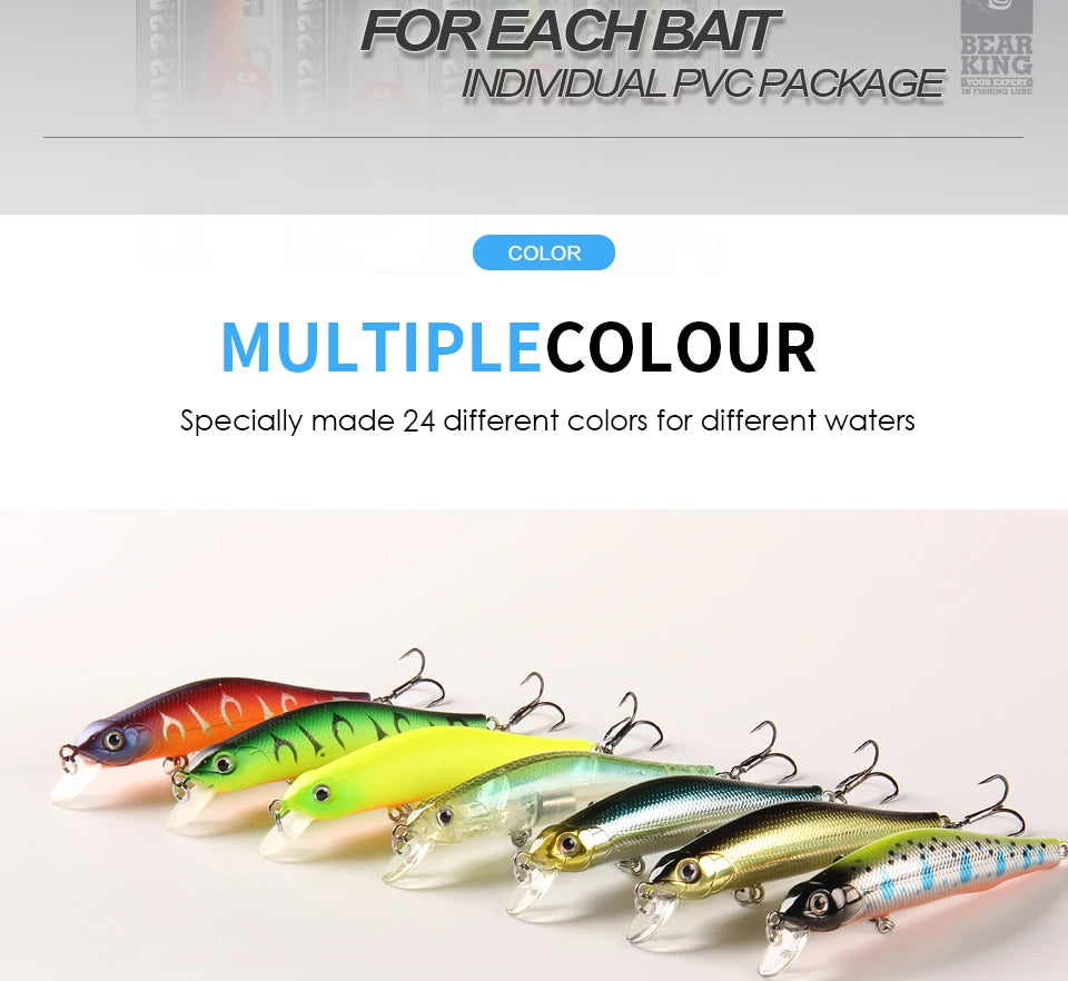 BEARKING 80mm 8.5g qualité professionnelle aimant poids leurres de pêche vairon manivelle modèle chaud appâts artificiels attirail
