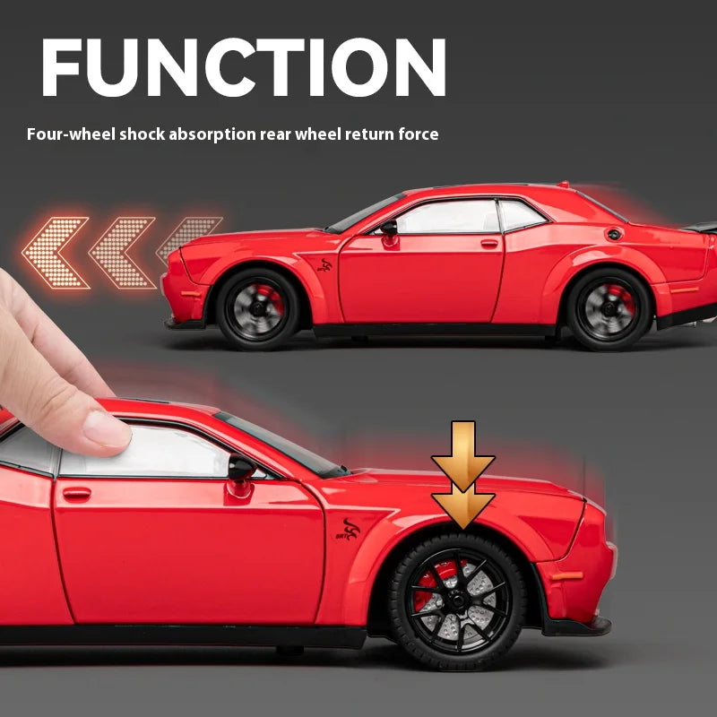 Modèle de muscle car américain 1:24 en alliage — son et lumière, cadeau d'anniversaire enfant