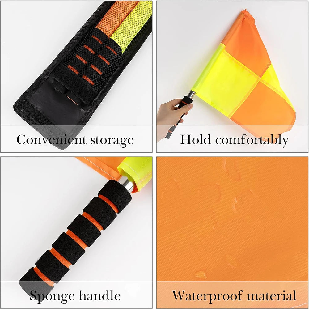Kit Arbitre Football Complet — Drapeaux À Carreaux, Cartes Rouge & Jaune, Sifflet & Carnet