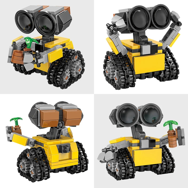 Mini Robot espacial MOC, ladrillos de construcción, juguetes, modelo de robot sobre orugas, película clásica, bloques de ciencia ficción, muñecos, regalos para niños y adultos, 217 piezas
