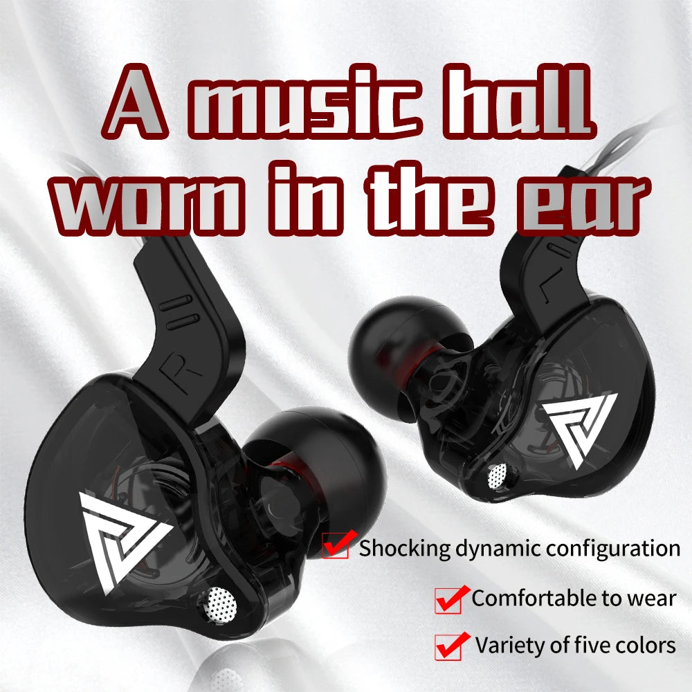 Original QKZ AK6 Copper Driver HiFi Wired Earphone 3.5MM Running Sports Headset Bass Stereo Headphone Music Earbuds In-ear with Mic