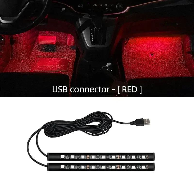 Bande lumineuse LED pour intérieur de voiture, Kit de rétro-éclairage 5V USB, lampe néon d'ambiance décorative pour voiture, accessoires de véhicule, nouveau