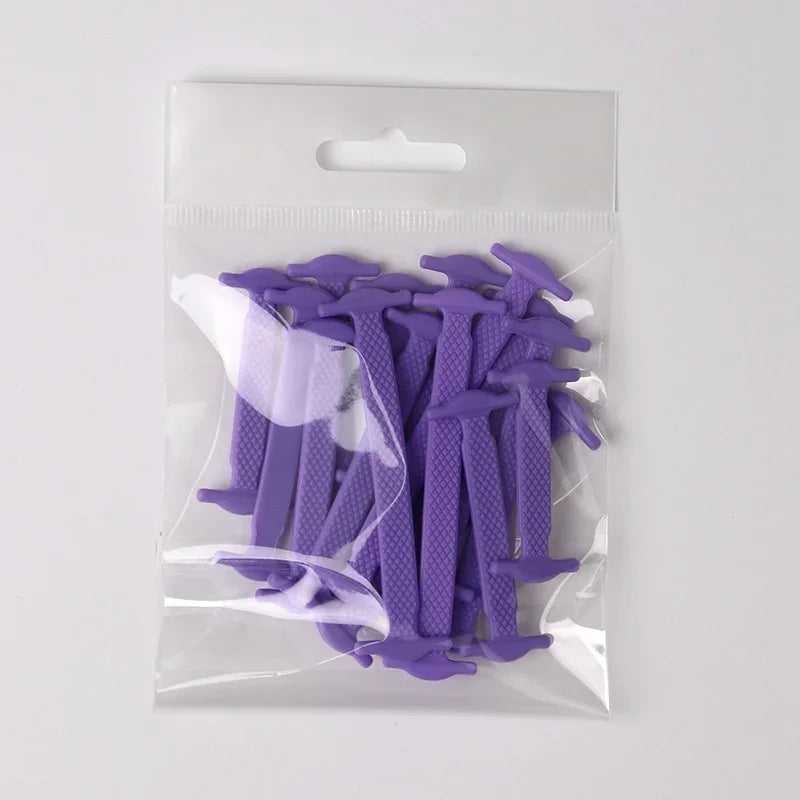 16pcs Lazy Lace Silicone Quick Elastic Lace Women Men No Tie Kids Adults Sneakers Lacing Lace Buckle Shoes Accessories