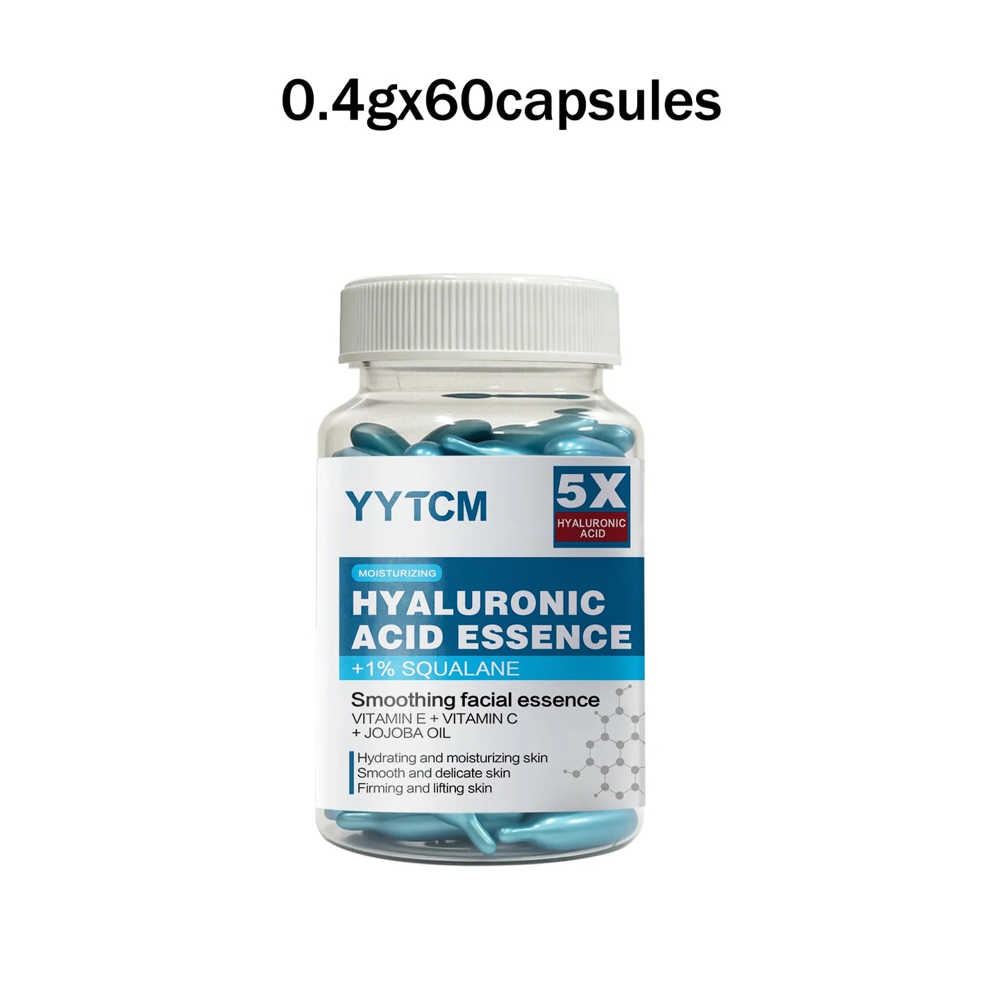 Hyaluronic Acid Deep Hydrating Capsule Essence, Moisturizing and Brightening Skin Essence (0.4g x 30 capsules)/bag -1 bag