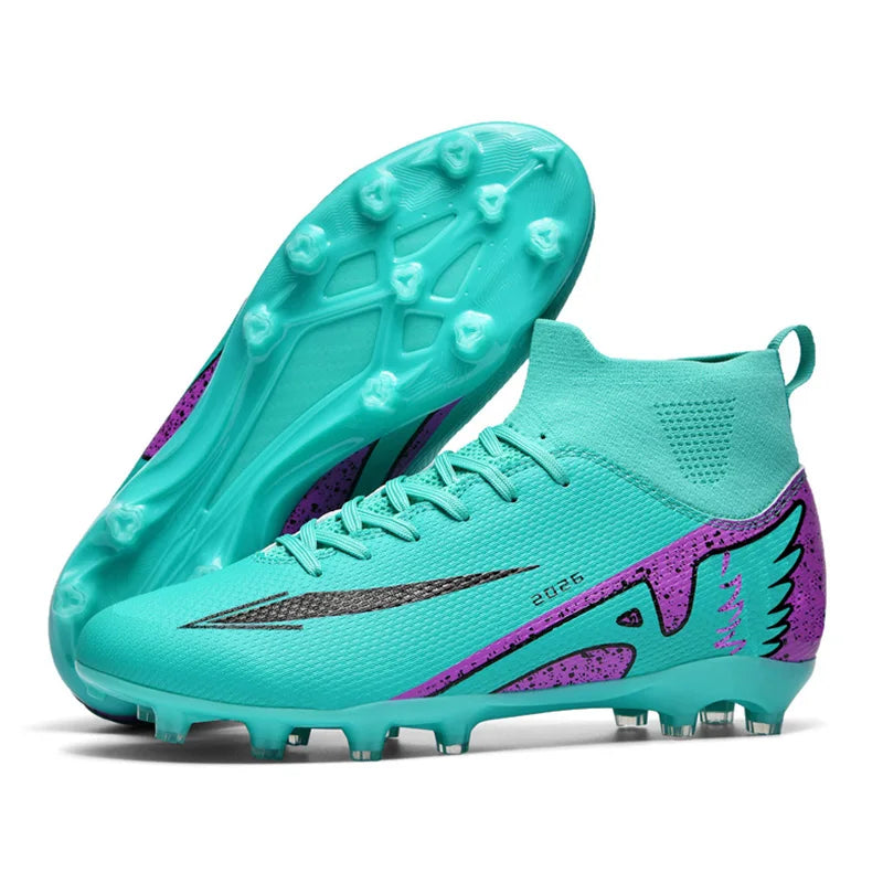 NBGAGA Chaussures de Football Unisexe Crampons Longs — Montantes, Légères, Terrain Extérieur EU 35–46