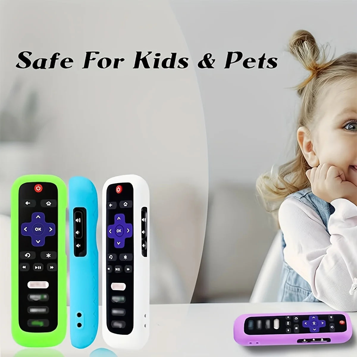Télécommande lumineuse en silicone avec corde — 1/2/3 pièces, compatible TV universelle