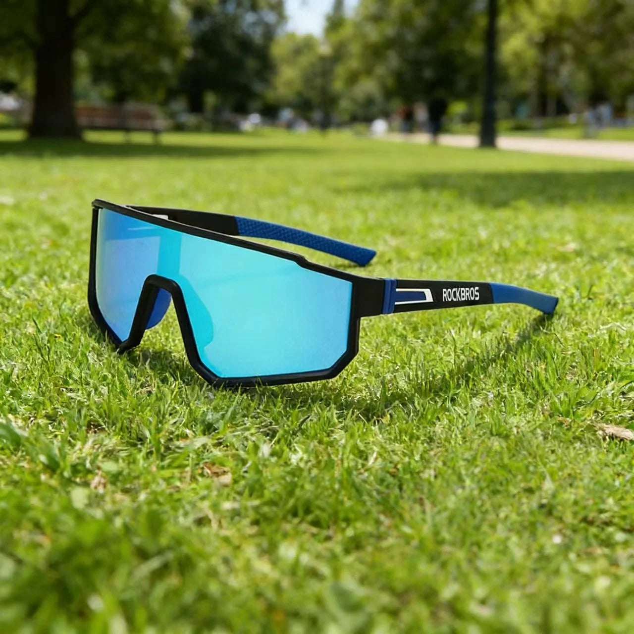 Lunettes de cyclisme surdimensionnées coupe-vent colorées — sport extérieur, homme