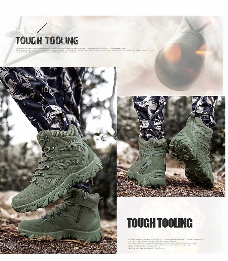 Tactiques améliorées bottes d'entraînement de Combat mâle en plein air Camping Anti-usure réponse rapide chaussures de randonnée pêche chasse baskets hommes