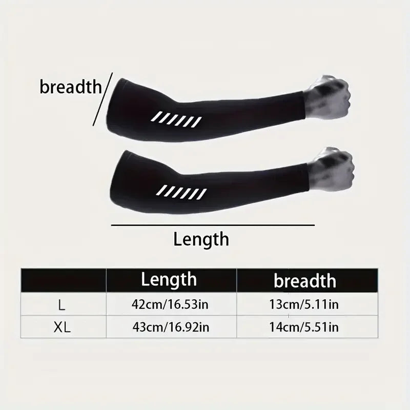 1 paire de manchons de sport légers et respirants pour hommes, tissu en soie glacée absorbant la sueur pour le cyclisme, la pêche, la course à pied et la randonnée