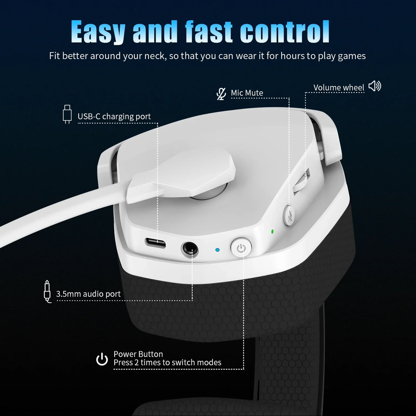 Auriculares inalámbricos dobles NUBWO G06 con micrófono para PS5, PS4, PC, móvil, Switch, auriculares inalámbricos Bluetooth de 2.4GHz