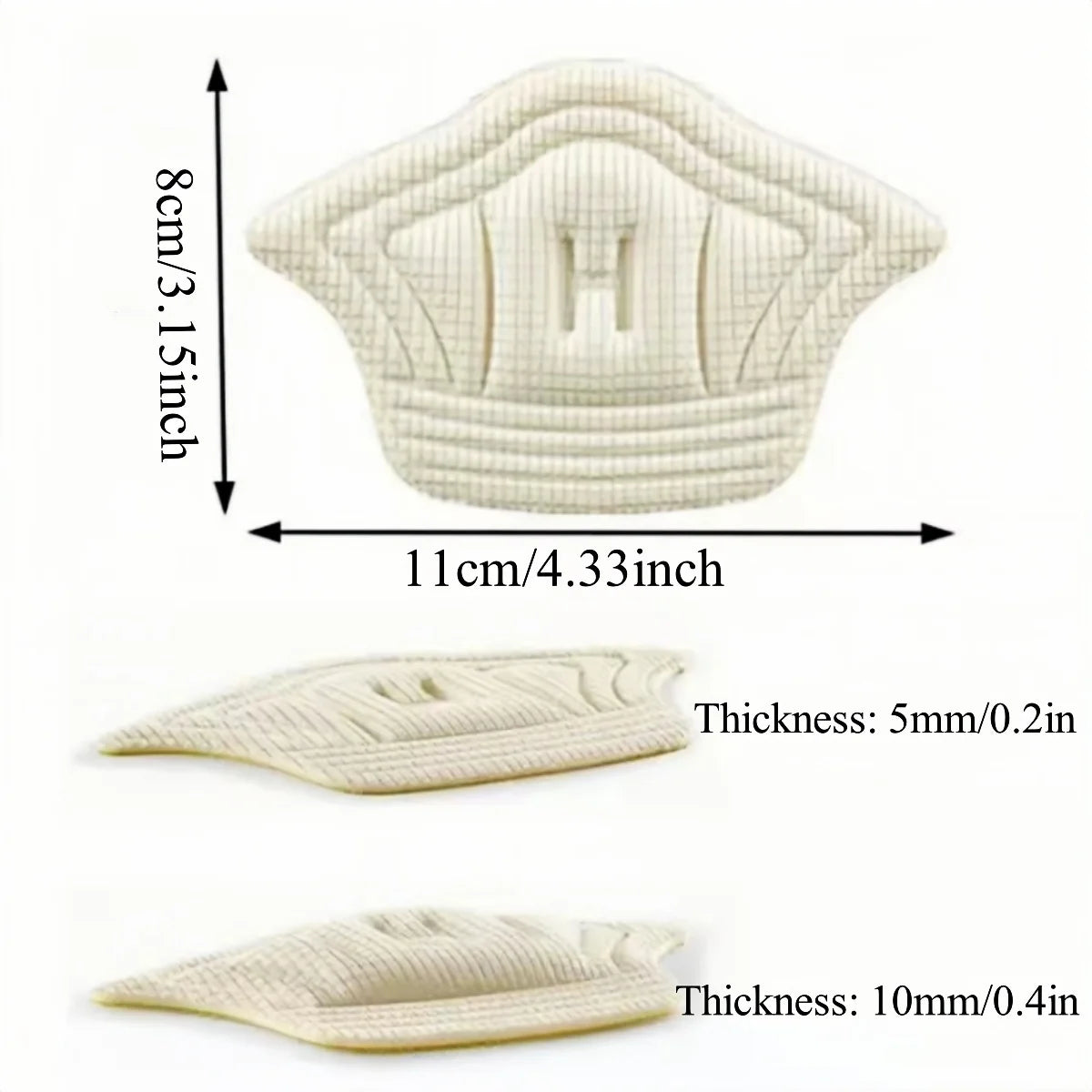 Coussinets de Talon EVA Autocollants — Protection & Ajustement Taille, Lot de 5 Paires