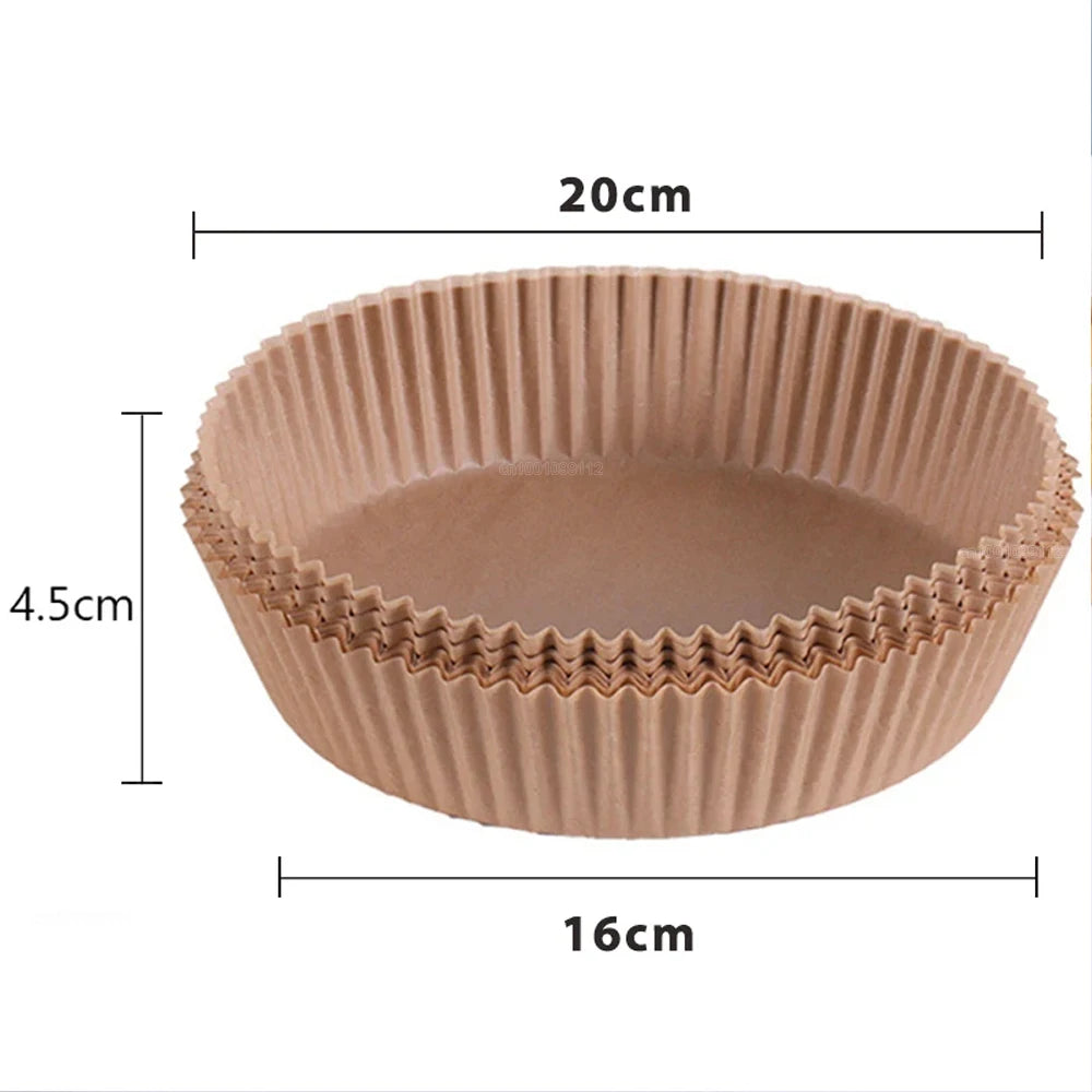 Papier antiadhésif pour friteuse à air et poulet, papiers de cuisson ronds, doublures en papier, accessoires de cuisine, 50 pièces, 100 pièces