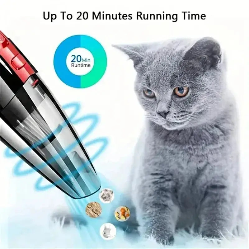 Portable Cordless Car Vacuum Cleaner, Powerful Suction, Rechargeable, Fast Charging, for Car, Home, Pet Hair