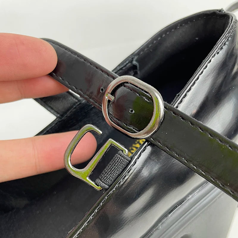 Chaussures Mary Jane noires à talons très hauts pour femme 2026, escarpins gothiques à plateforme épaisse, grande taille, avec boucle de cheville, chaussures de soirée Lolita 42
