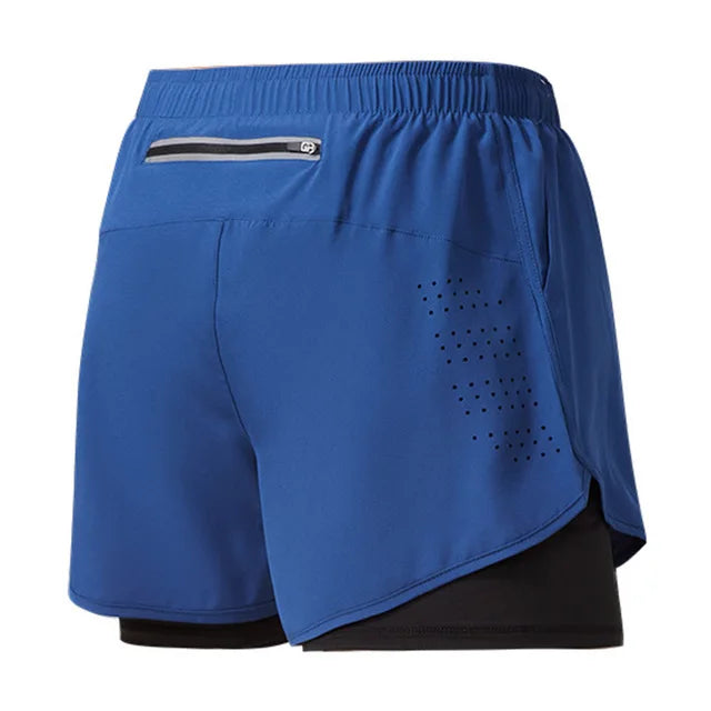 Short de course pour hommes, séchage rapide, Fitness, noir, Double couche, nouveau Sport, entraînement, musculation, pantalon court