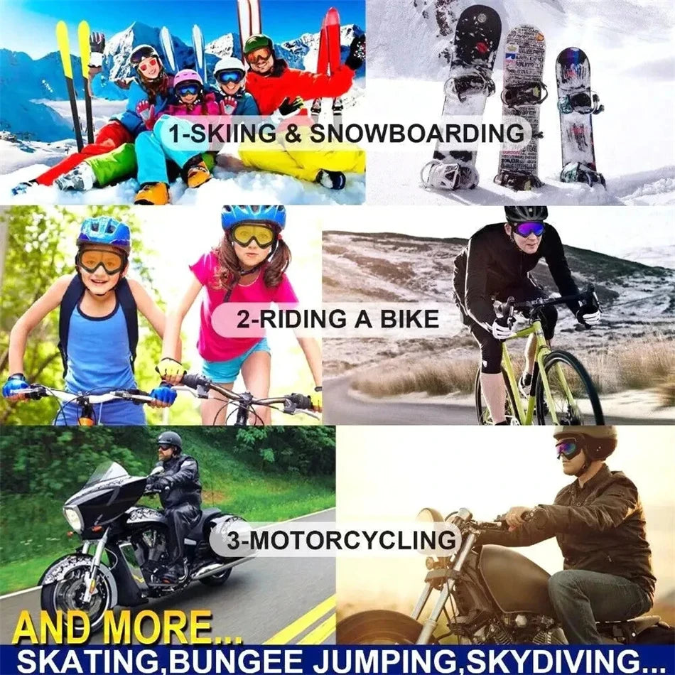 Lunettes de Cyclisme & Motocross — Masque Sport, Ski, Protection UV, Coupe-Vent, Unisexe
