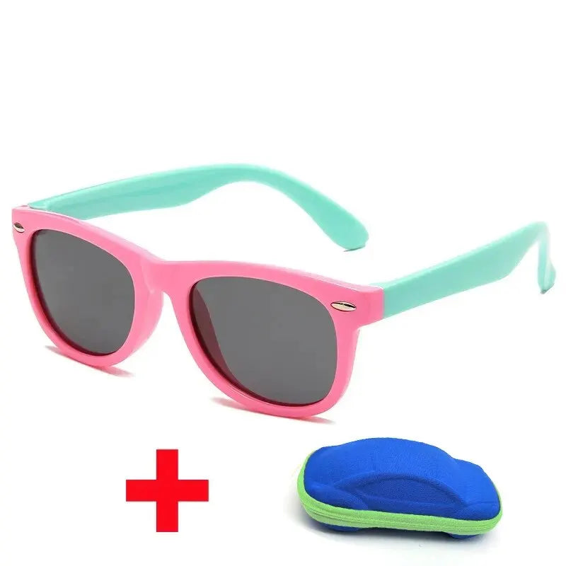 Baby Sunglasses with Glasses Box, Boys and Girls Outdoor Glasses, AC Lens, Safety Glasses and Cases, Kids Gift