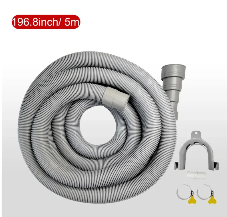 Washing Machine and Dishwasher Drain Hose, 70/150/200cm, Extension Hose with Clamps, Washing Machine Accessory Kit
