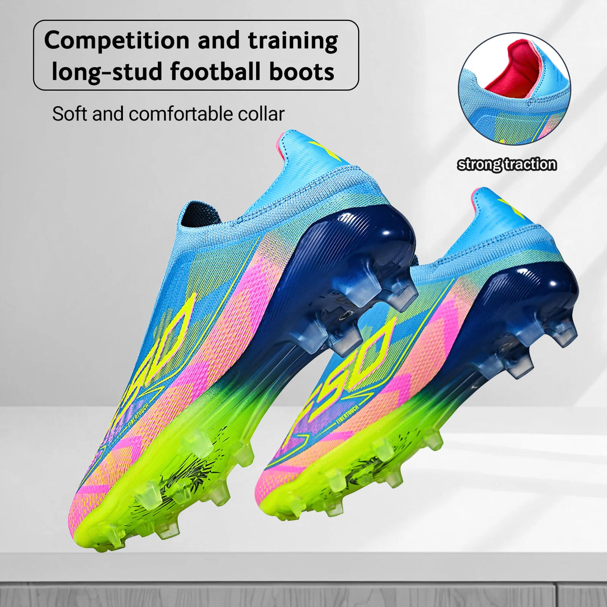 Chaussures de Football Adulte AG/FG Crampons TPU — Tige PU Texturée, Terrain Herbe EU 35–46