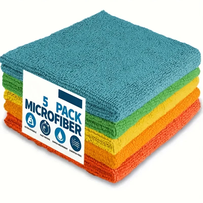 5/10/20/50pcs chiffon de nettoyage en microfibre, chiffon à vaisselle chiffon ménager cuisine salle de bain serviette de nettoyage serviette absorbante Durable