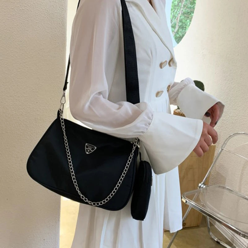 Juego de 2 bolsos de mano de nailon, bolsos de mano chic y resistentes con JOStrap para 03 usos y viajes