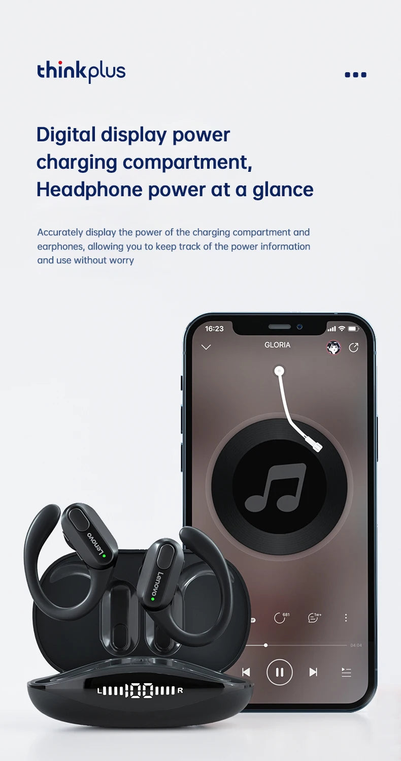 Écouteurs sport sans fil — micro, contrôle boutons, affichage LED, HiFi stéréo, traducteur AI