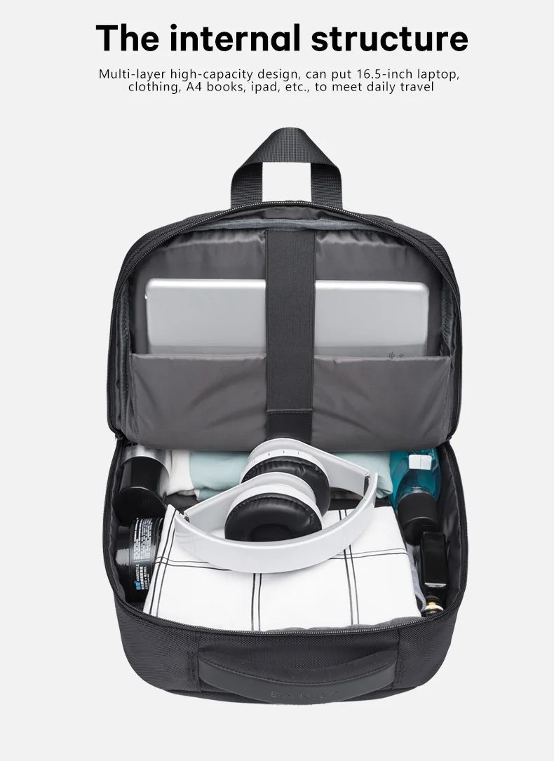 BANGE léger 15.6 pouces sac à dos pour ordinateur portable étanche USB Port de Charge multifonctionnel voyage randonnée sac d'école Mochila pour hommes