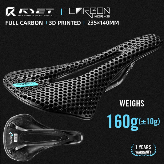 RYET vélo selle en carbone 3D selle imprimée 140mm 7x9mm Rail rond super léger route vtt course vélo siège selles coussin pièces