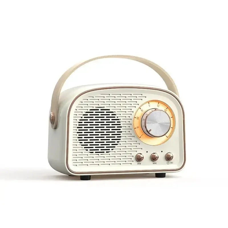 USB AUX TF FM Radio Portable Bluetooth Speaker Retro Enhanced Bass Mini Boombox for Table Home Outdoor Vintage Audio MP3