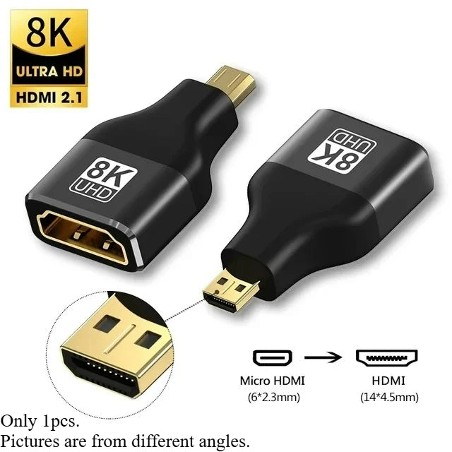 Adaptador HDMI 2.1, 8K, de 90 a 270 grados macho a hembra, 8k60Hz 4k120Hz, 48Gbps, compatible con PS5/4, HDTV, Roku, TV Stick, PC
